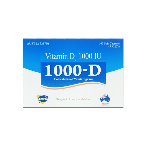 1000-D Vitamin D3 1000IU Softgel Capsules 100s - Essential Support for Bone, Immune, and Calcium Health