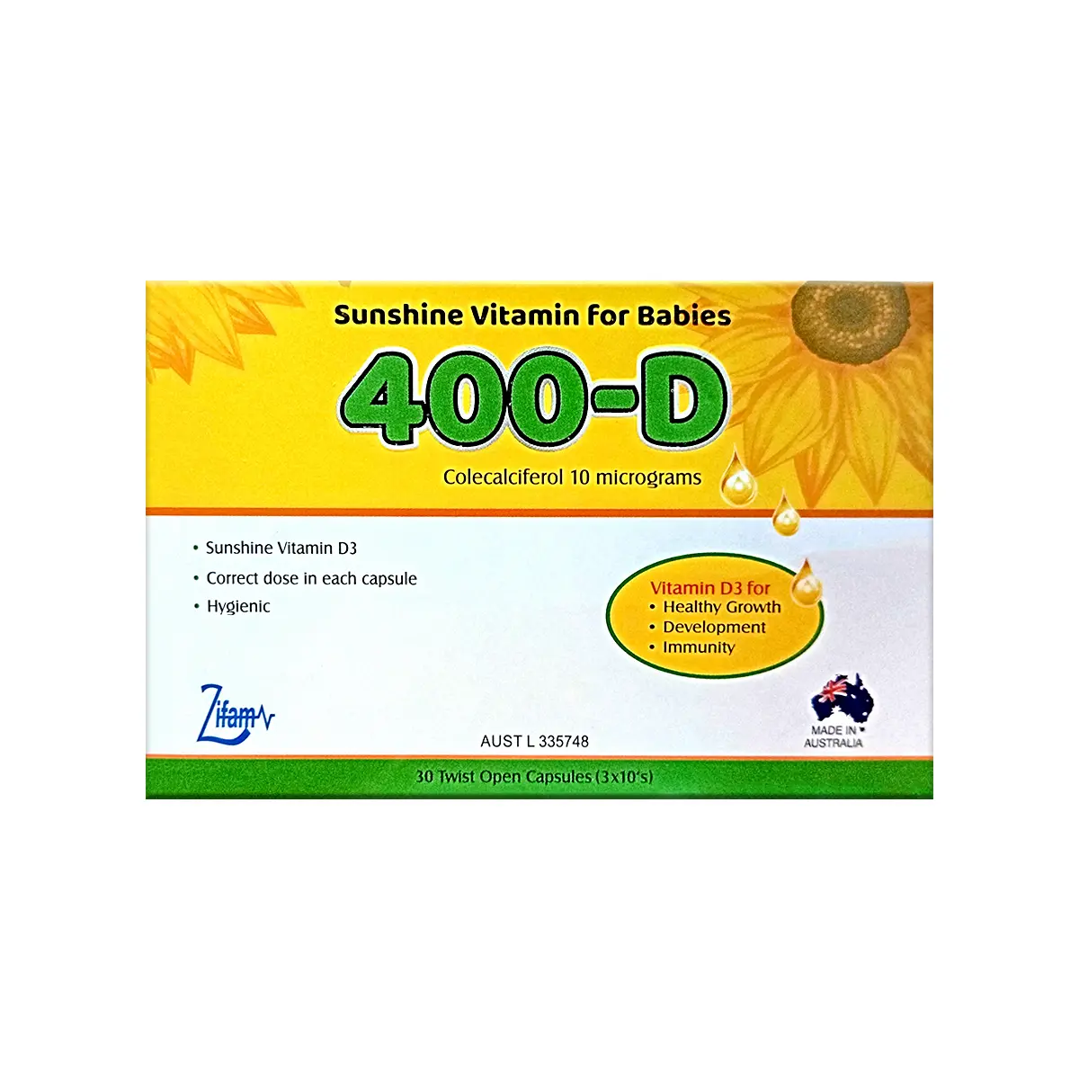 400-D Vitamin D Capsules for Babies 30s