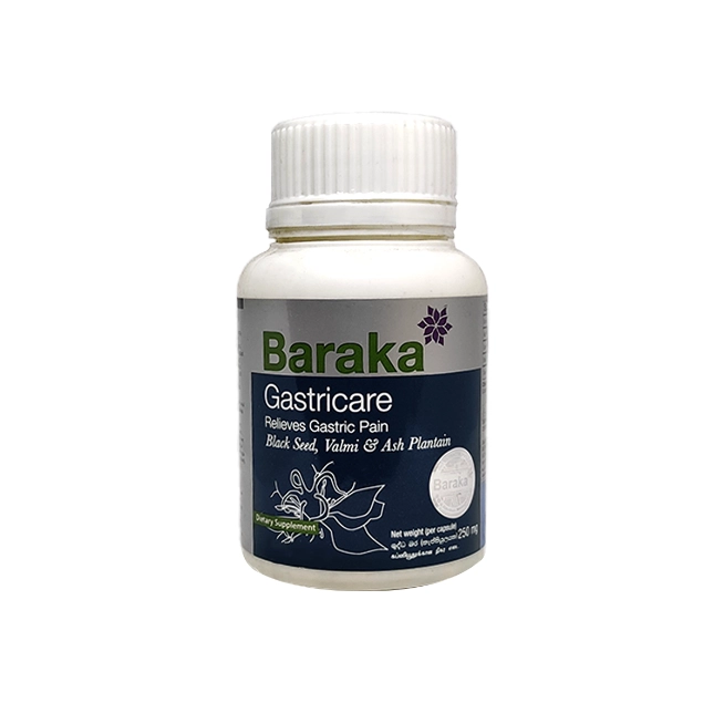 Baraka Gastricare Hard Gelatine Capsules 60s - For Gastritis Relief, Gastric Ulcer Healing, and Stomach Comfort