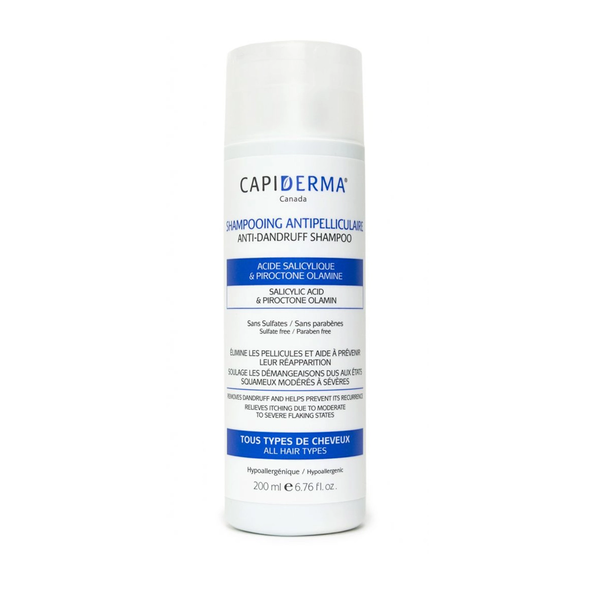 Capiderma Antidandruff Shampoo 200ml - Effective Relief for Flaking, Itching, and Scalp Balance