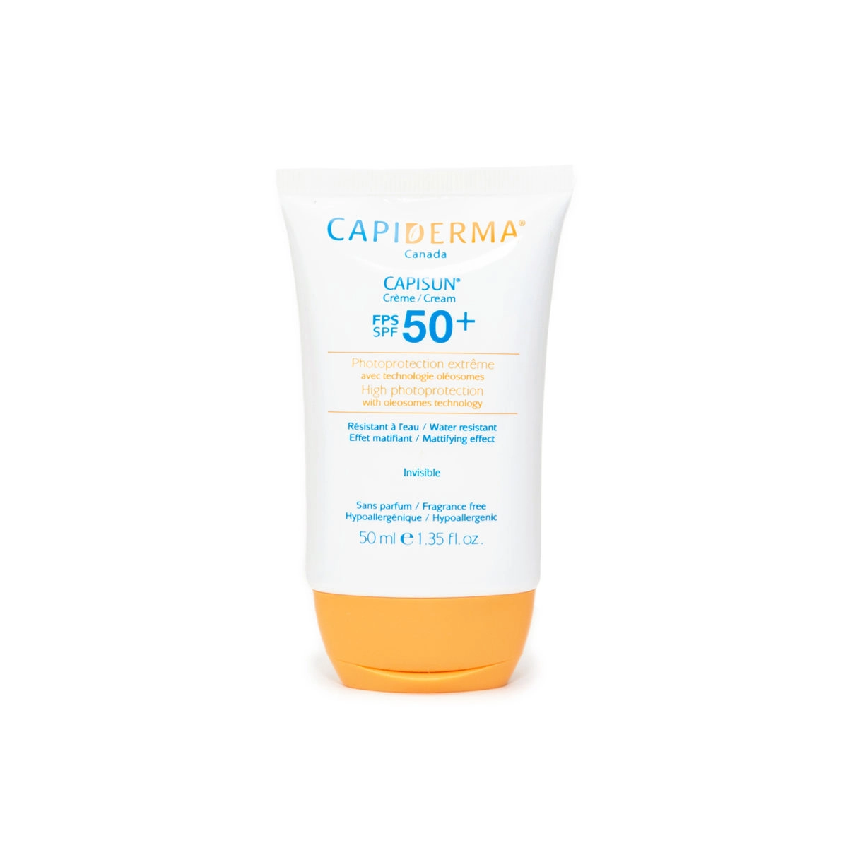 Capiderma Capisun Invisible Cream SPF 50+ 50ml – Advanced Sun Protection with Moisturizing Comfort