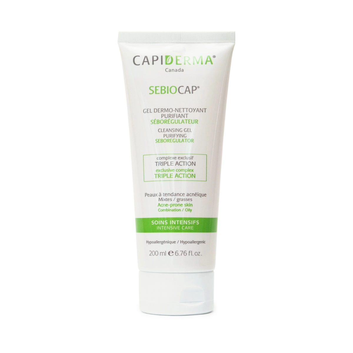 Capiderma Sebiocap Cleansing Gel 200ml – Purifying Care for Acne-Prone Skin