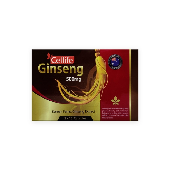 Cellife Ginseng 500mg Capsules 30s - Herbal Support for Vitality and Wellbeing