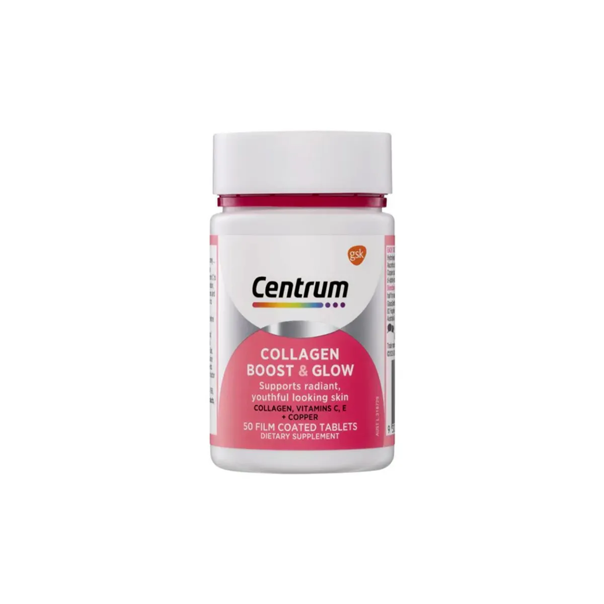 Centrum Collagen Boost & Glow Tablets 50s - Supports radiant, youthful-looking skin