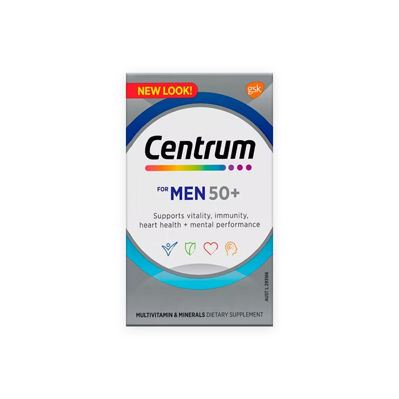 Centrum For Men 50+ Food Supplement Tablets 90s - Vitality, Heart Health, Immunity & Mental Performance Support