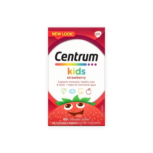 First product image of Centrum Kids Strawberry Food Supplement Tablets 60s - Essential Nutrients for Healthy Growth & Development