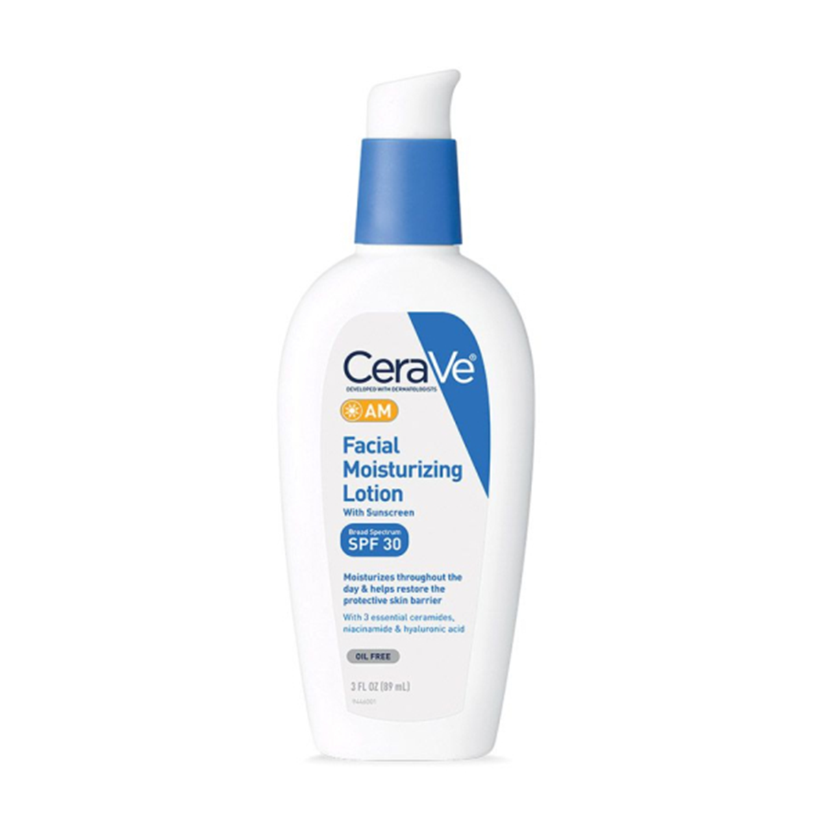 CeraVe AM Facial Moisturizing Lotion (SPF 30) 89ml - Hydration, Sun Protection, and Skin Barrier Repair