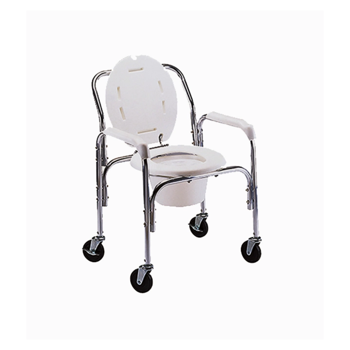 Commode Chair Foldable With Wheels - Versatile, Adjustable, and Easy-to-Clean