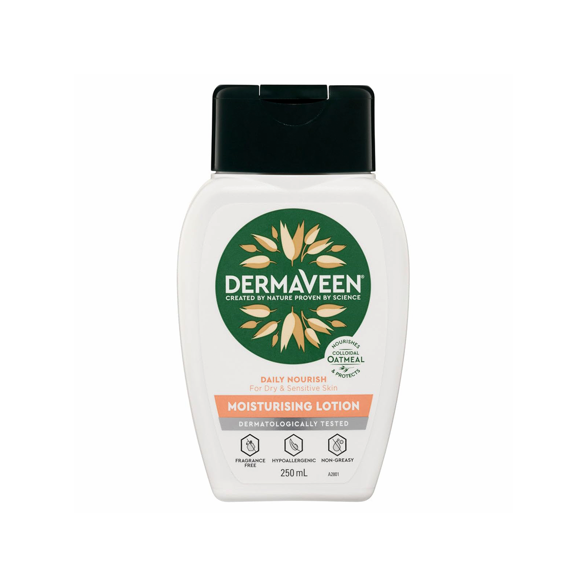 DermaVeen Moisturising Lotion 250ml - Natural Hydration and Soothing Relief for Dry, Sensitive Skin