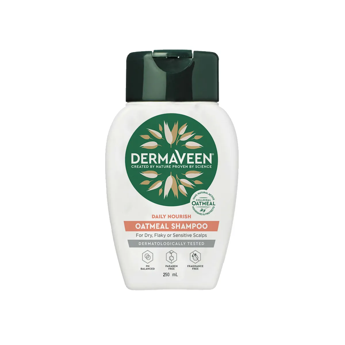 DermaVeen Oatmeal Shampoo 250ml - Soothing Care for Dry, Flaky, and Sensitive Scalps