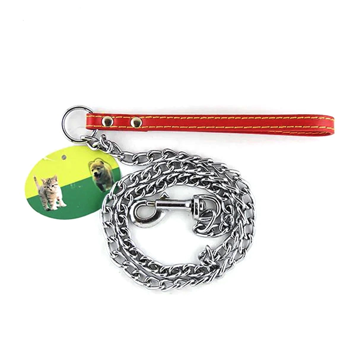 First product image of Dog Lead with Leather Handle 2.5mm x 100cm - Durable, Heavy Duty, and Rust-Resistant