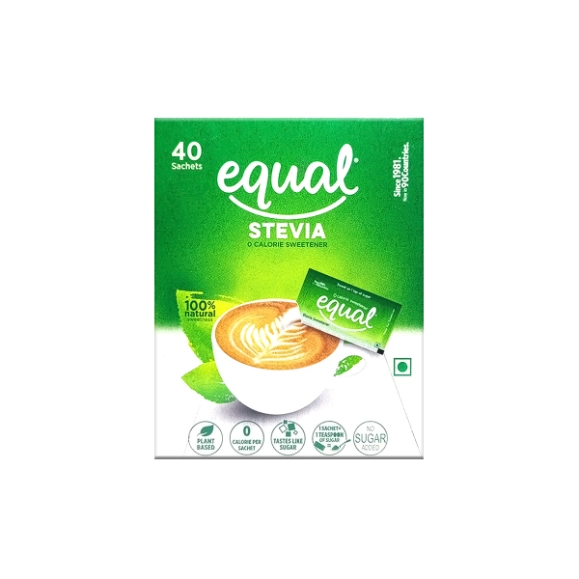 Equal Stevia Sweetener Sachets 40s - Zero Calorie Sweetener with Stevia Leaf Extract