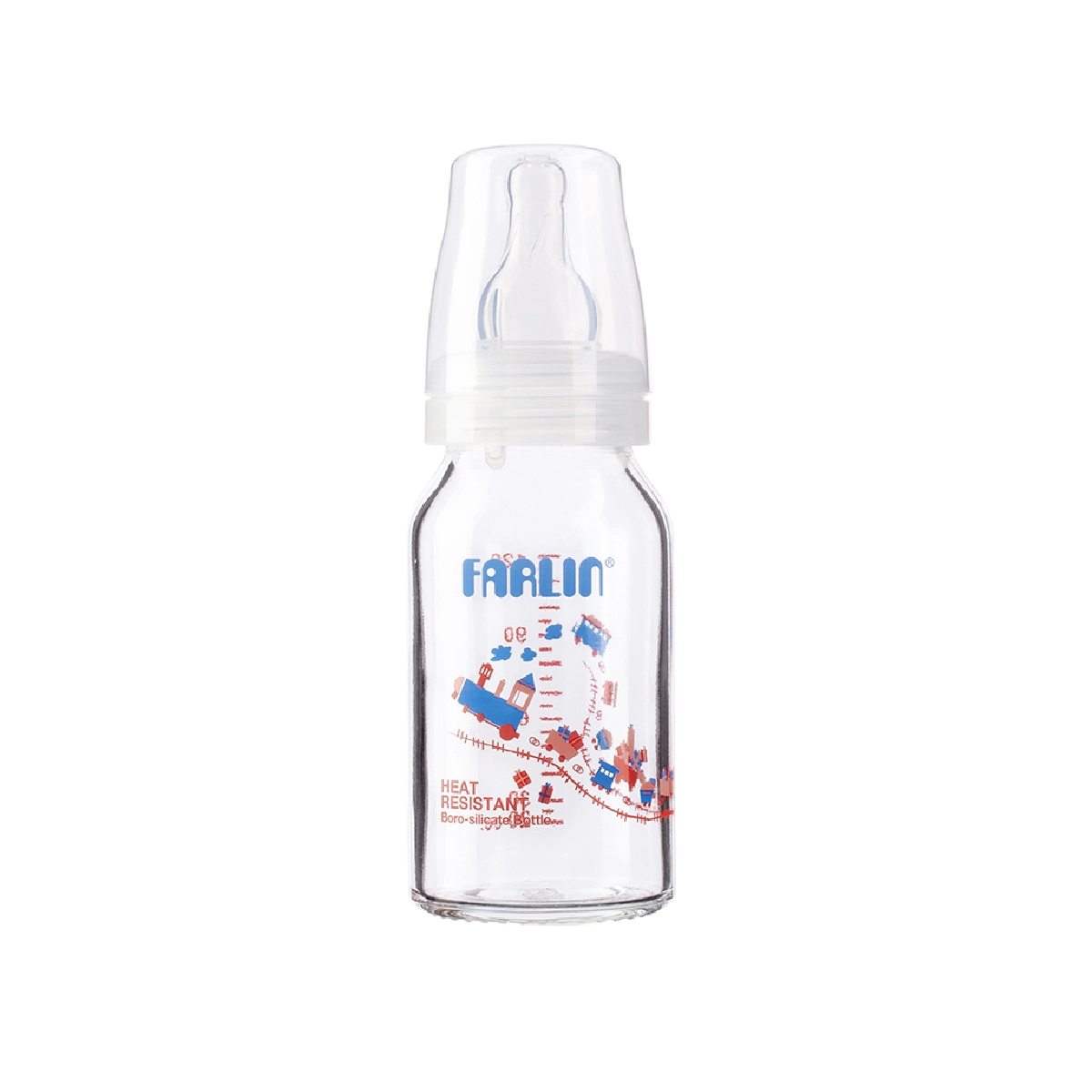 First product image of Farlin Glass Feeding Bottle AC21011 4OZ 120ml -  Toxic-free, Silicone, Comfortable and safe