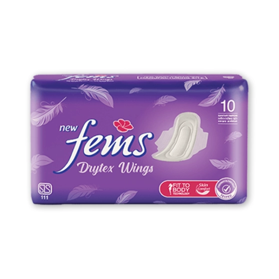 First product image of Fems Drytex Wings Sanitary Napkin 10s - Drytex Technology, Extra Protection & Comfort