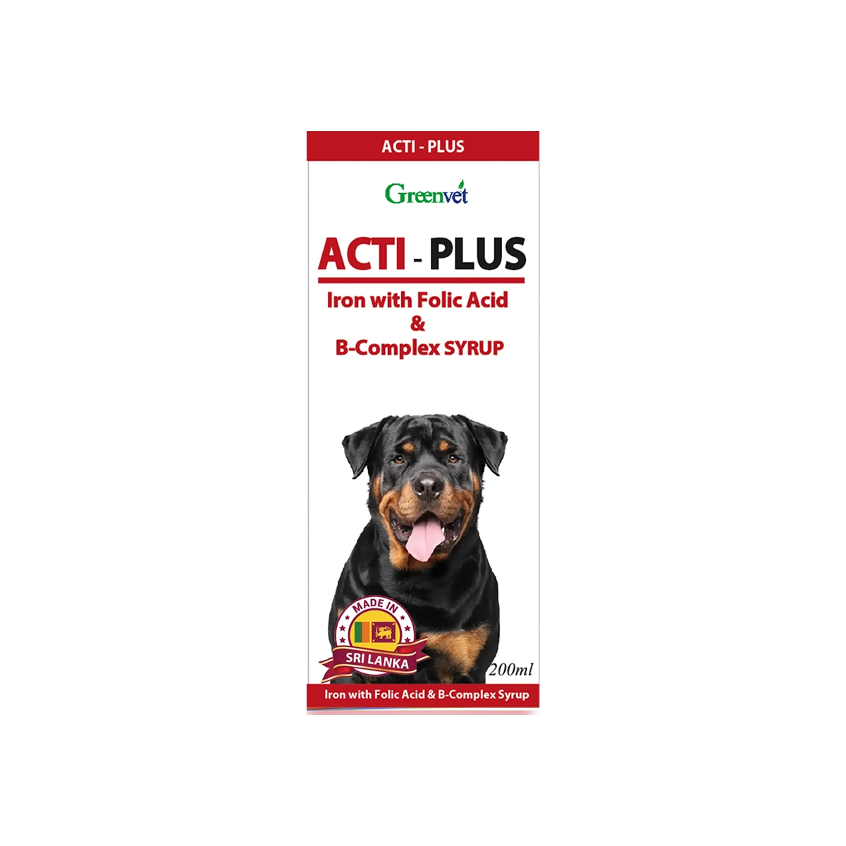 Greenvet Acti Plus 200ml - Comprehensive Iron and Vitamin Support for Pet Health