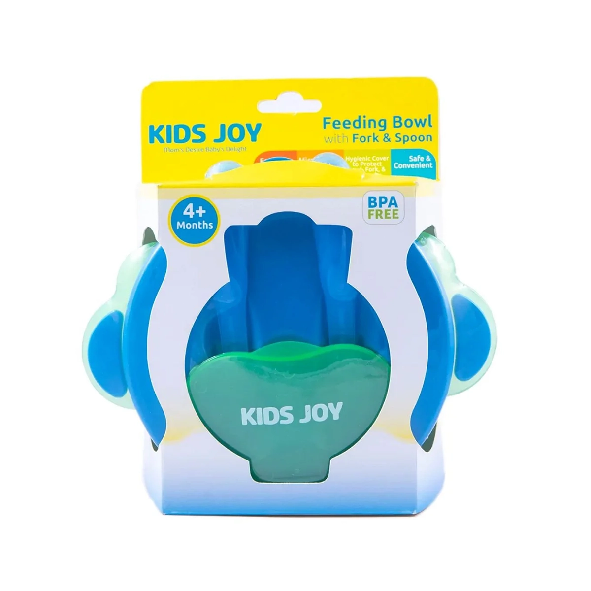 Kids Joy Feeding Bowl With Fork & Spoon - Spill-proof, Suction food bowl with Easy-grip spoon