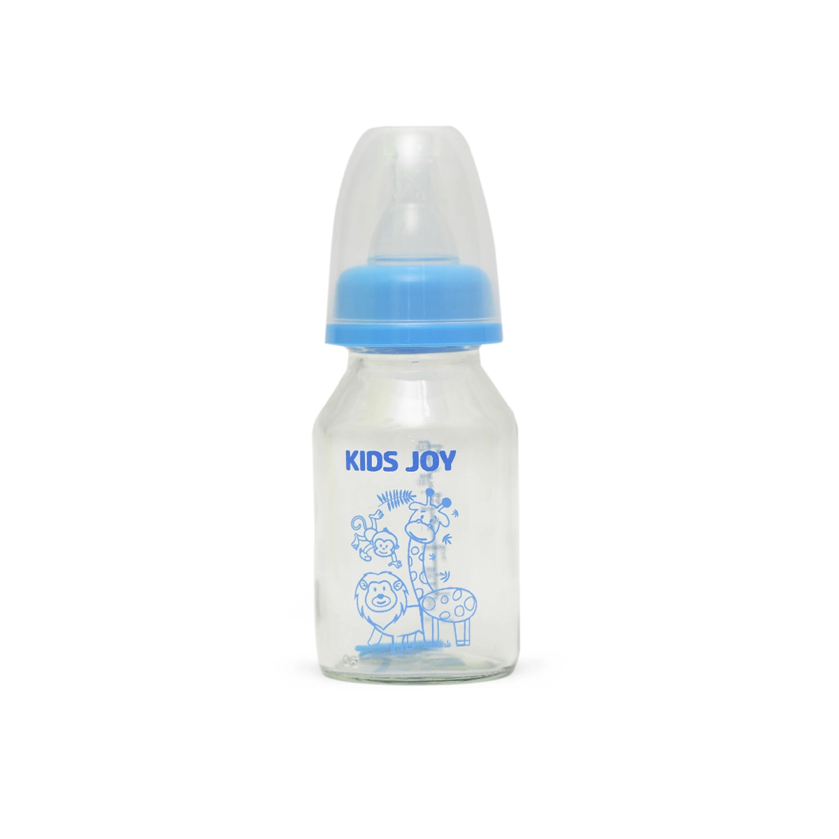 Kids Joy Plastic Feeding Bottle Standard Neck Blue 120ml - BPA-free, Silicone nipple