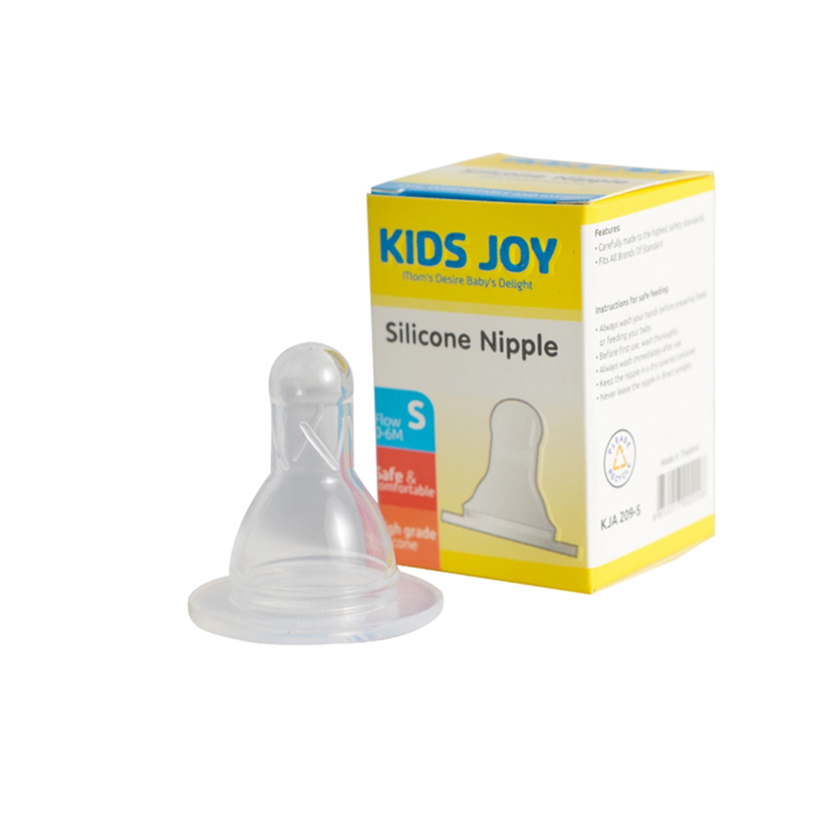 Kids Joy Silicone Nipple S - Silicone, Standard Neck, and Comfortable Nipple