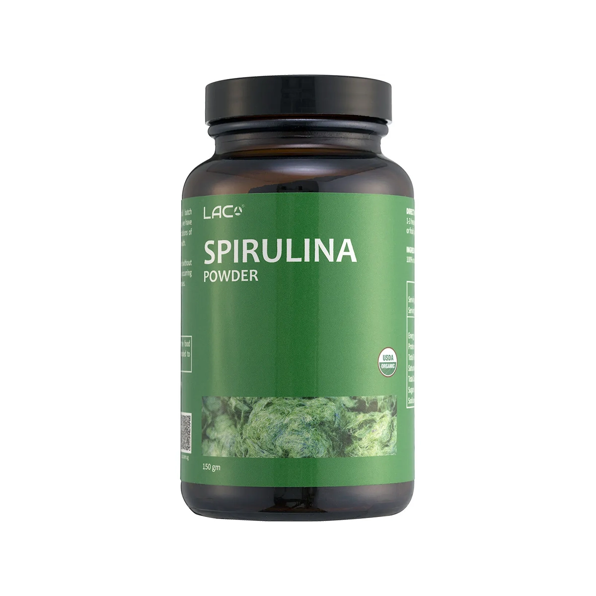 LAC Greens Organic Spirulina 150gm - Nutrient Herbal Support, and Brain Health