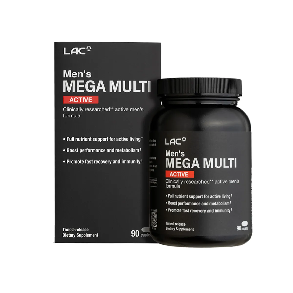 LAC Men's Mega Multi-Active Capsules 90s - Energize, Recover, and ...