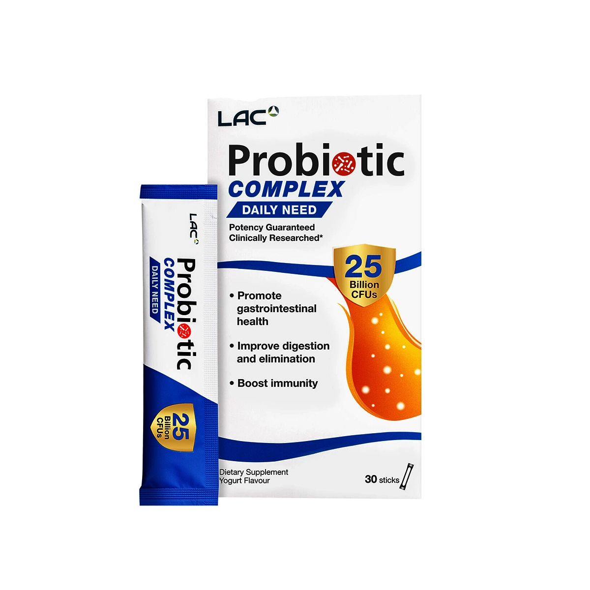 LAC PROBIOTIC Complex 25Billion CFU Powder Sticks 3gx30 -Immune,Replenish Good Bacteria