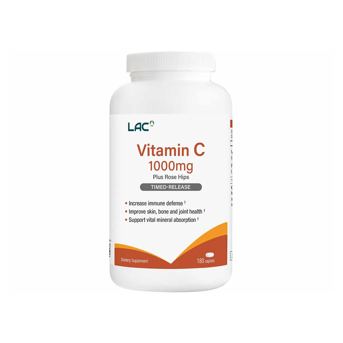 LAC Vitamin C 1000mg Rose Hip Capsules 180s - Elevate Immunity, and Provide Antioxidant Protection