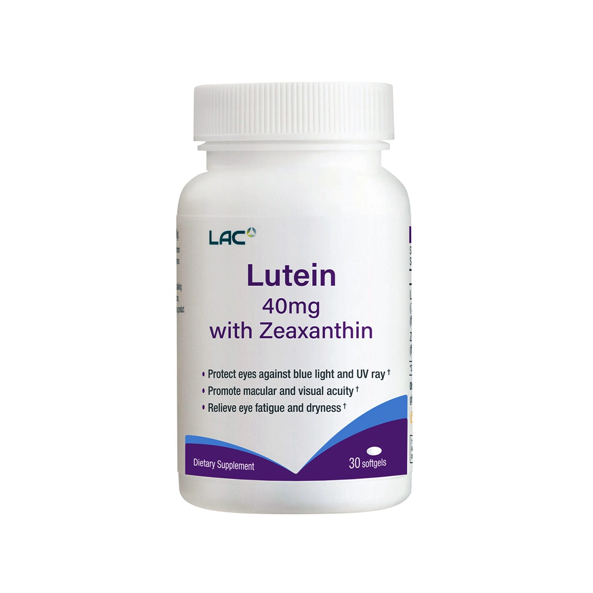 LAC WELLNESS Lutein 40mg with Zeaxanthin Capsules 30s - Supports Eye Strain, Dry Eyes, and Vision