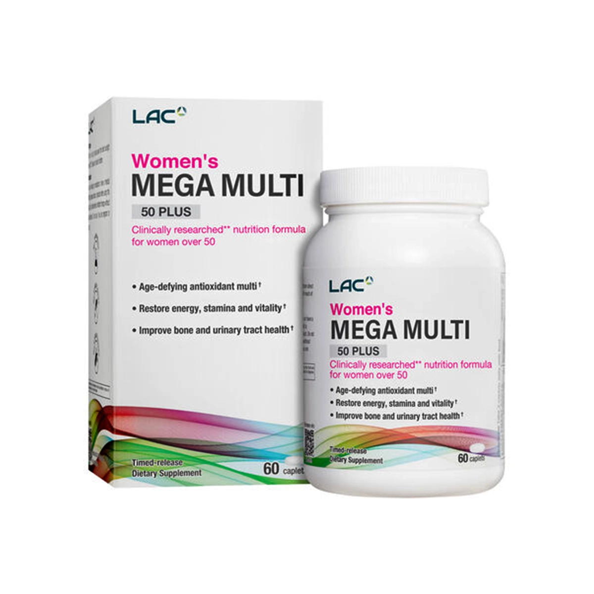 First product image of LAC WOMEN'S Mega Multi 50 Plus caplets 60s - Memory support and Stress relief vitamins