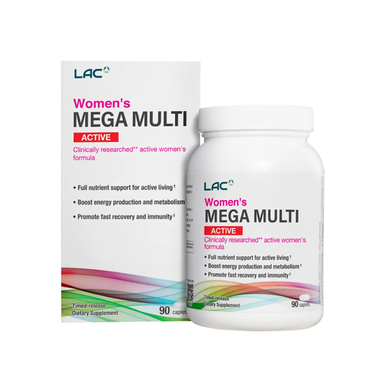 LAC Women's Mega Multi-Active Capsules 90s - Comprehensive Support for Energy, Immunity, and Recovery