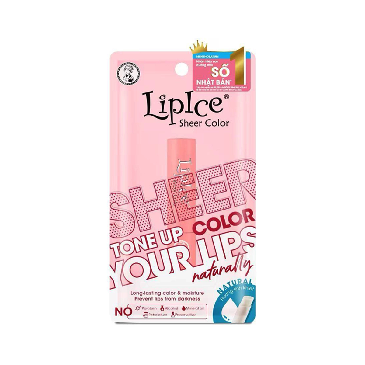 LipIce Sheer Color Natural Lip Balm – Nourishment, Moisture & Sheer Tint for Naturally Beautiful Lips