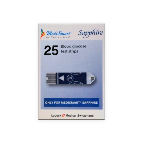 Medismart Sapphire Blood Glucose Test Strips 25s