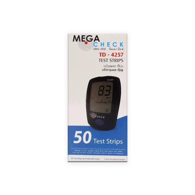 First product image of Mega Check Test Strips TD-4257 50s - Reliable and Easy Blood Glucose Monitoring