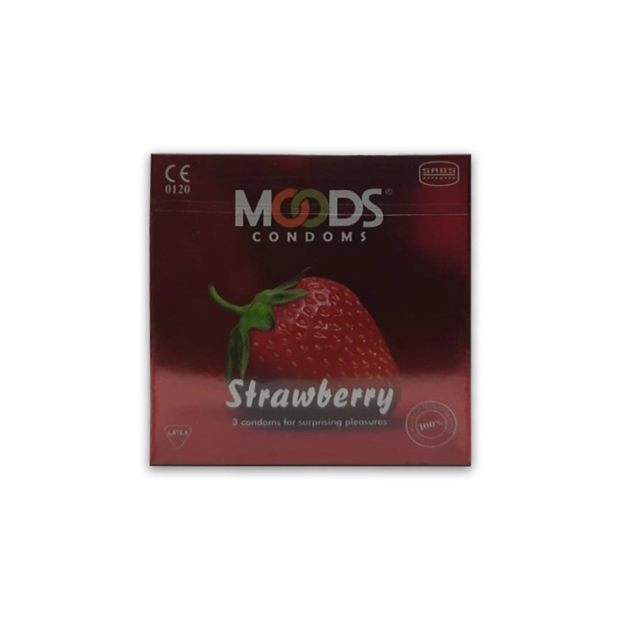 Moods Strawberry Flavoured Condoms 3s