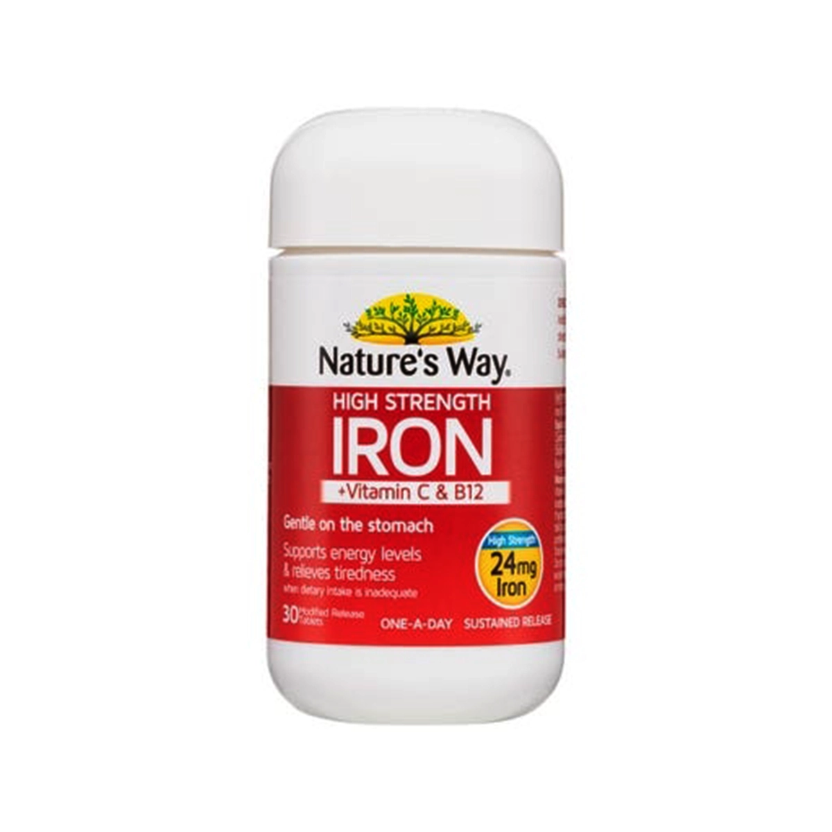 Nature’s Way High Strength Iron + Vitamin C & B12 30s - Boost Your Energy, Relieve Tiredness, and Support Vitality