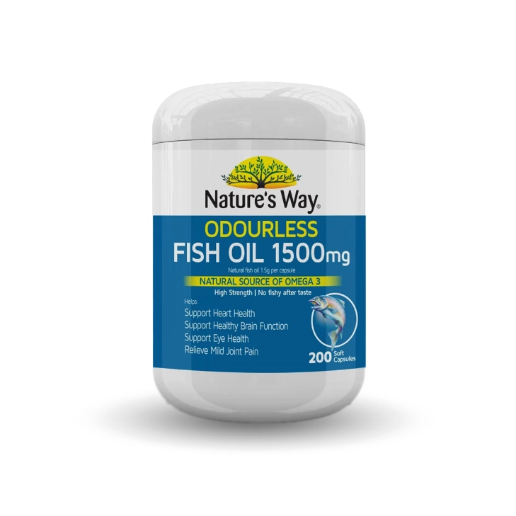 Nature's Way Odourless Fish Oil Capsules 1500mg 200s