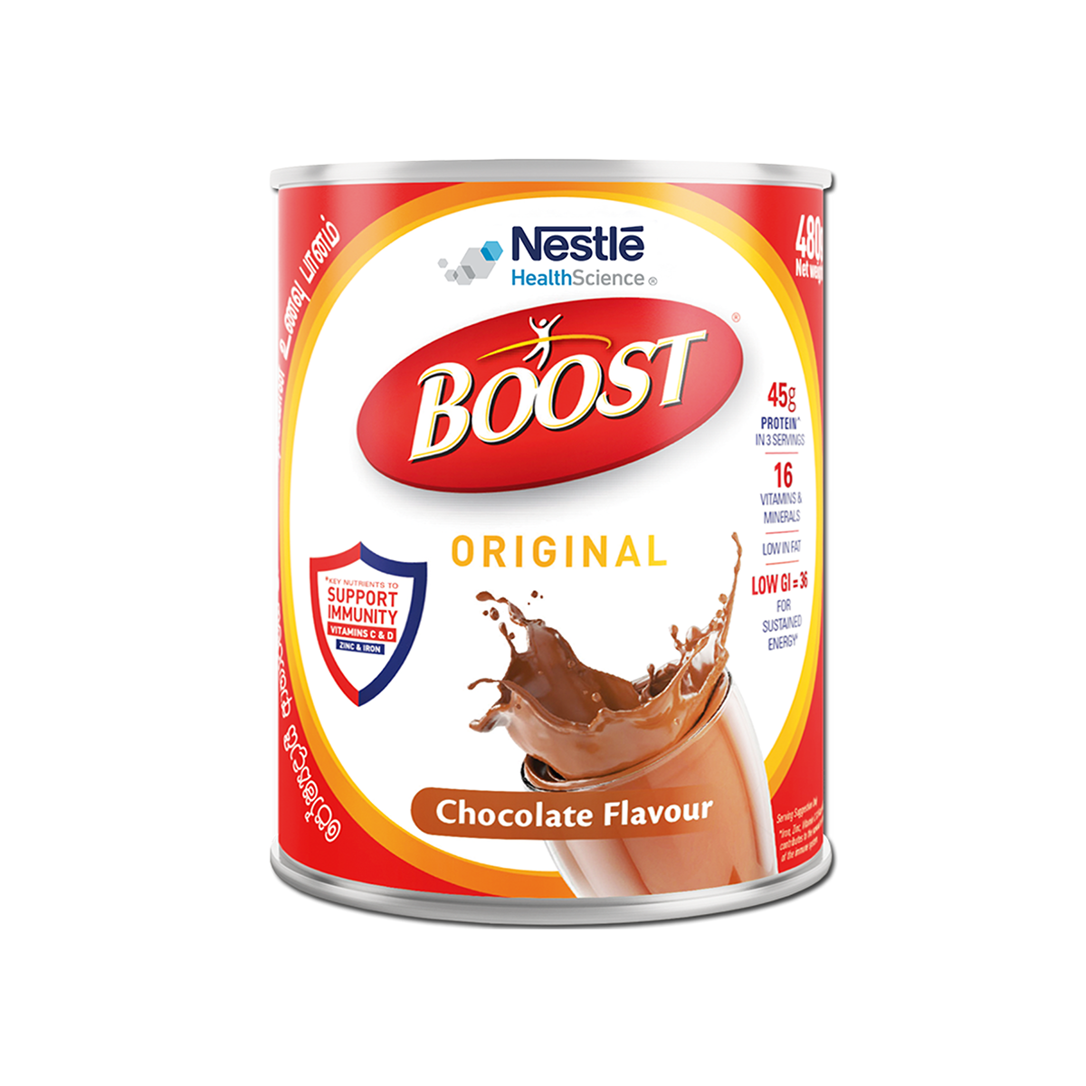 Nestle Boost Original Powder Chocolate 480g - Balanced Nutritional Powder for Energy & Immune Support