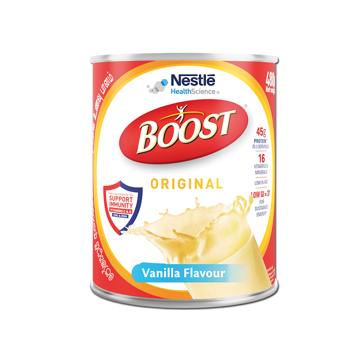 Nestle Boost Original Powder Vanilla 480g - Balanced Nutritional Support for Energy, Immunity, and Muscle Health