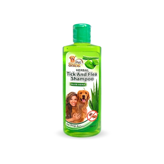 Pet Shine Herbal Tick & Flea Aloe vera Shampoo 200ml