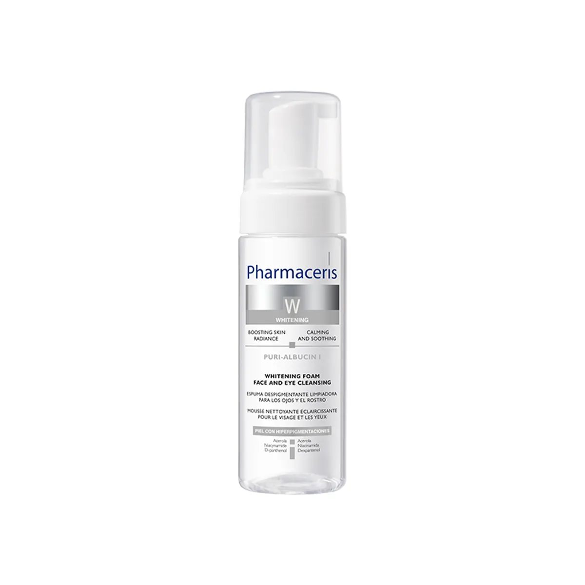 Pharmaceris W Puri-Albucin Cleanser 150ml - Gentle Whitening Face & Eye Foam for Radiant, Refreshed Skin