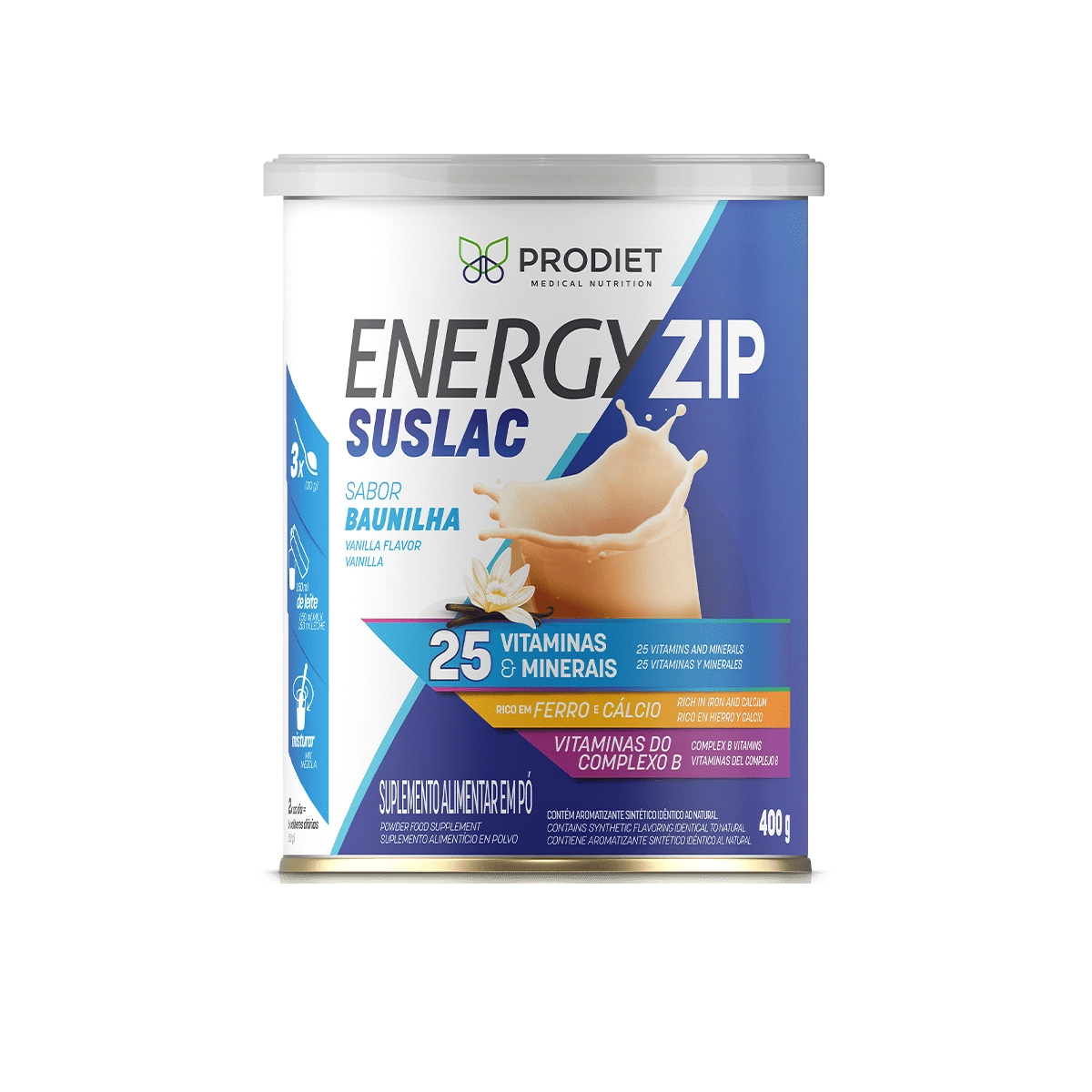 Prodiet Energyzip Suslac Chocolate 400g - Nourishing Energy with 25 Vitamins & Minerals