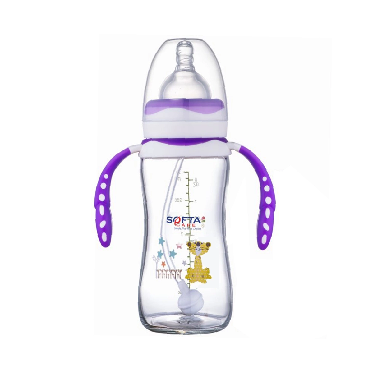 Softa Care Glass Feeding Bottle 240ml - Safe and Comfortable Feeding Solution for Newborns and Infants