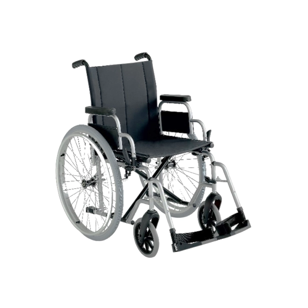 Standard Stainless Steel Folding Wheelchair (SMW01) - Durable, Comfortable, and Easy to Maneuver