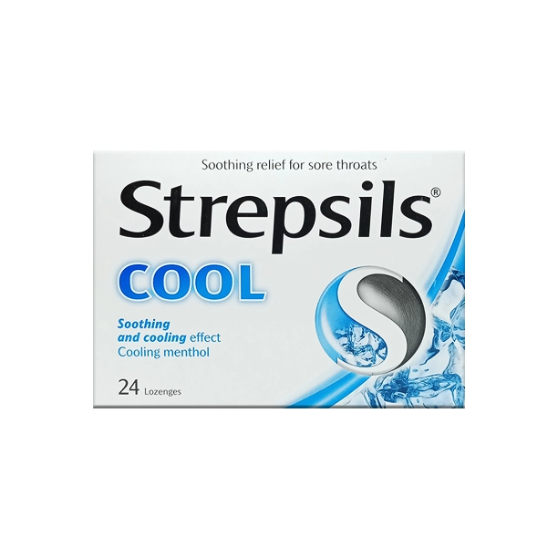 Strepsils Cool and Soothing Lozenges 24s - Fast Relief with a Refreshing Mint Sensation