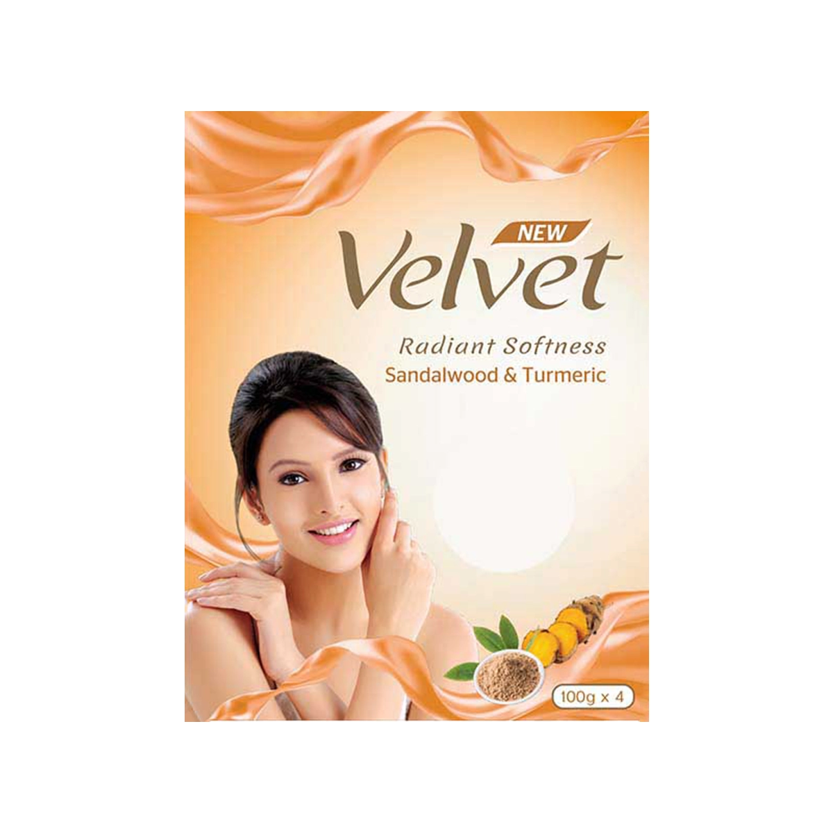 Velvet Soap Sandalwood Multi Pack 100g x 4 – Glowing Skin with Sandalwood & Turmeric