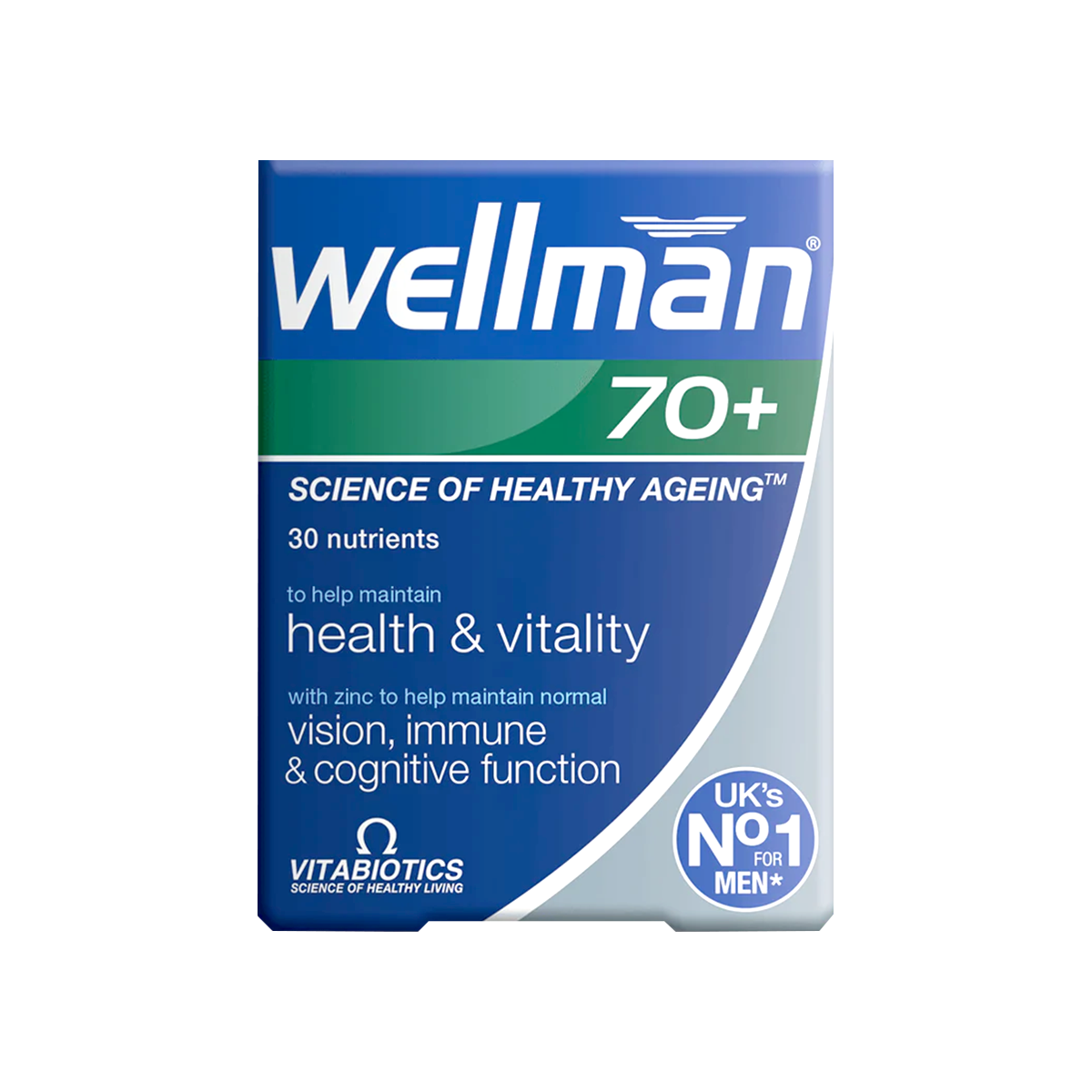 First product image of Wellman 70+ Multivitamins Tablets 30s Vitabiotics - For Men Boost Heart Health, Vegetarian Formula